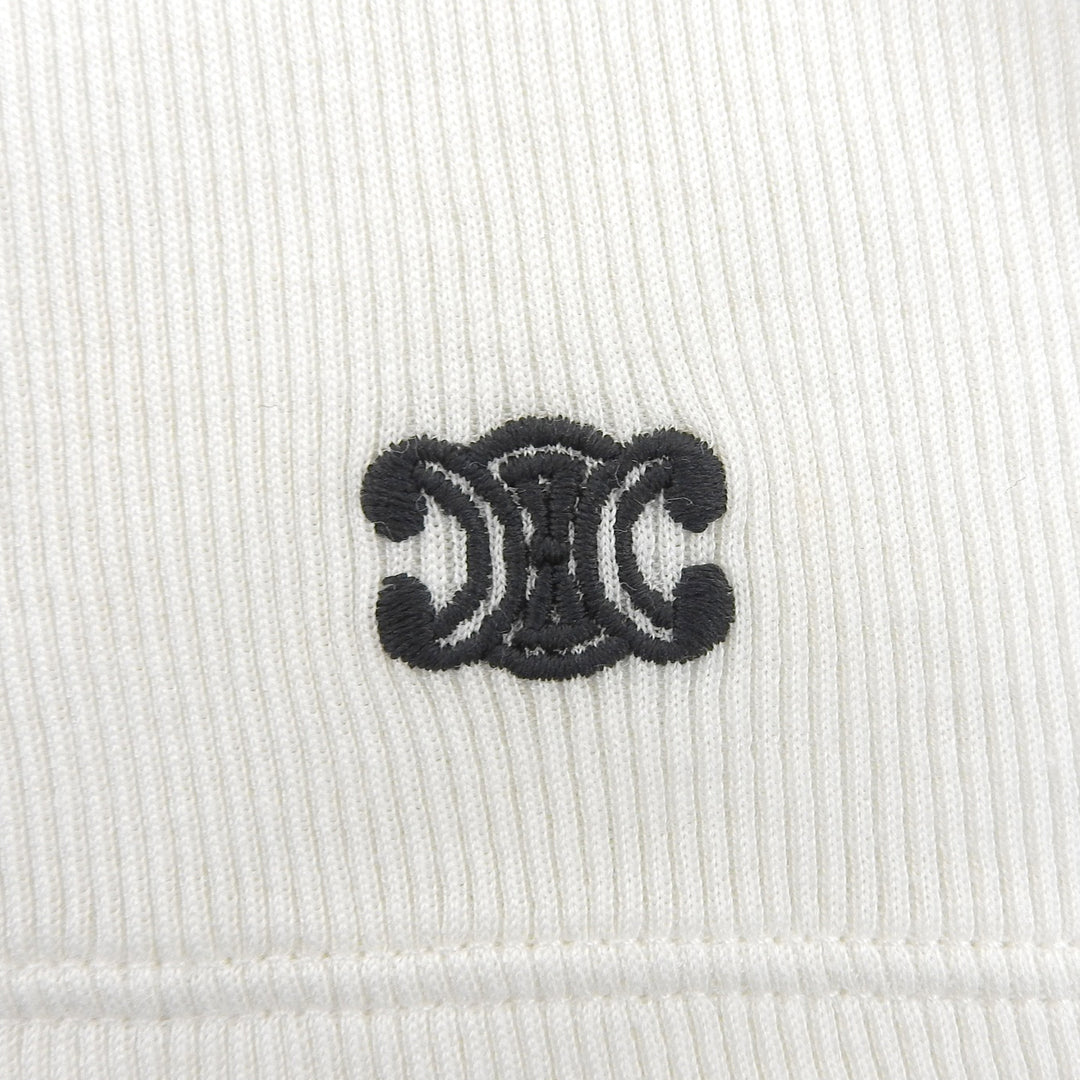 Excellent CELINE Tank top Triomphe embroidery rib knit silk XL 2X365322T.01OB