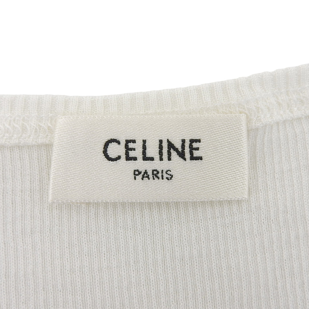 Excellent CELINE Tank top Triomphe embroidery rib knit silk XL 2X365322T.01OB