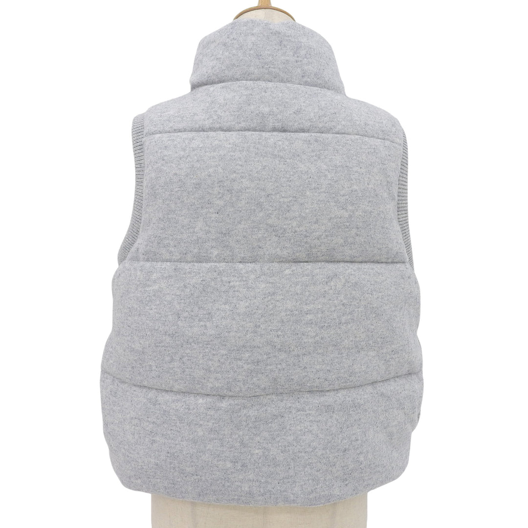 Excellent HUGO BOSS Down vest Stand collar, padded gray wool Women S