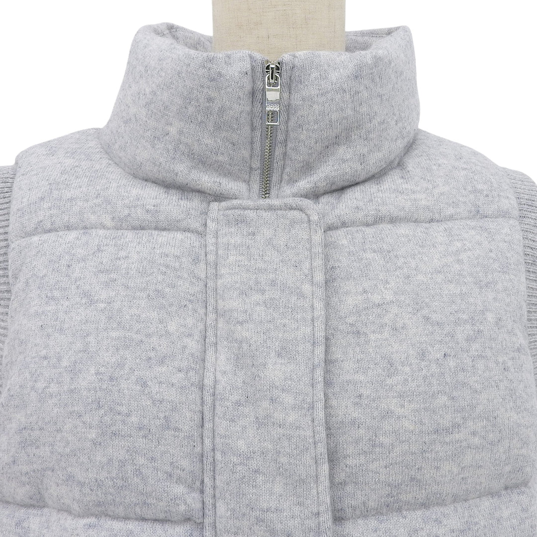 Excellent HUGO BOSS Down vest Stand collar, padded gray wool Women S