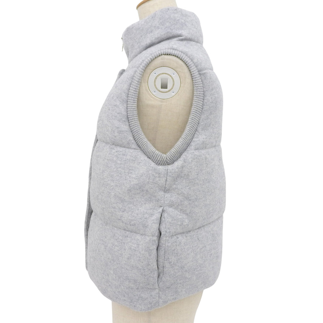 Excellent HUGO BOSS Down vest Stand collar, padded gray wool Women S