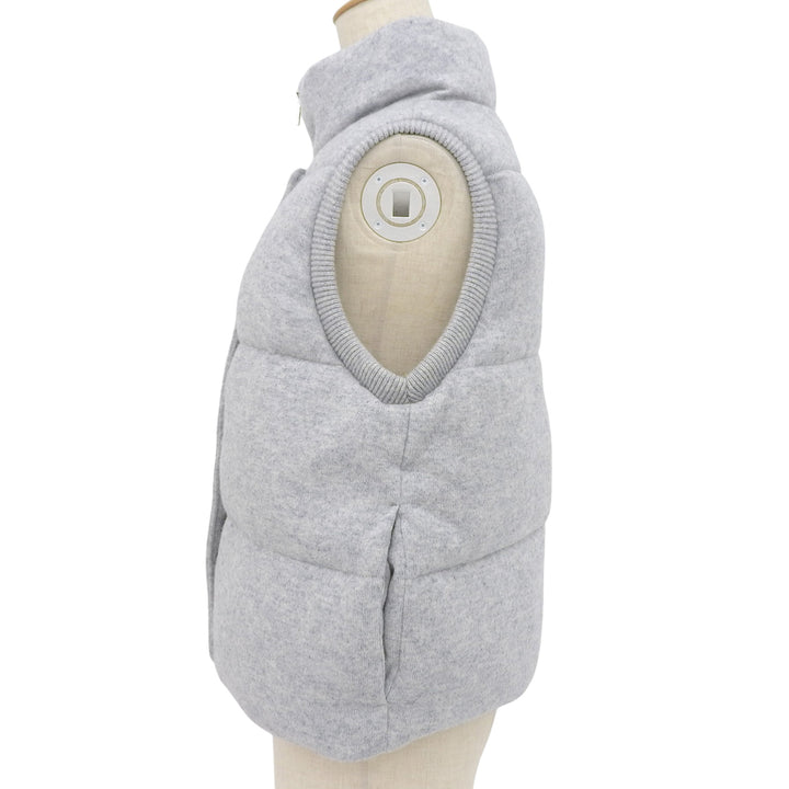Excellent HUGO BOSS Down vest Stand collar, padded gray wool Women S