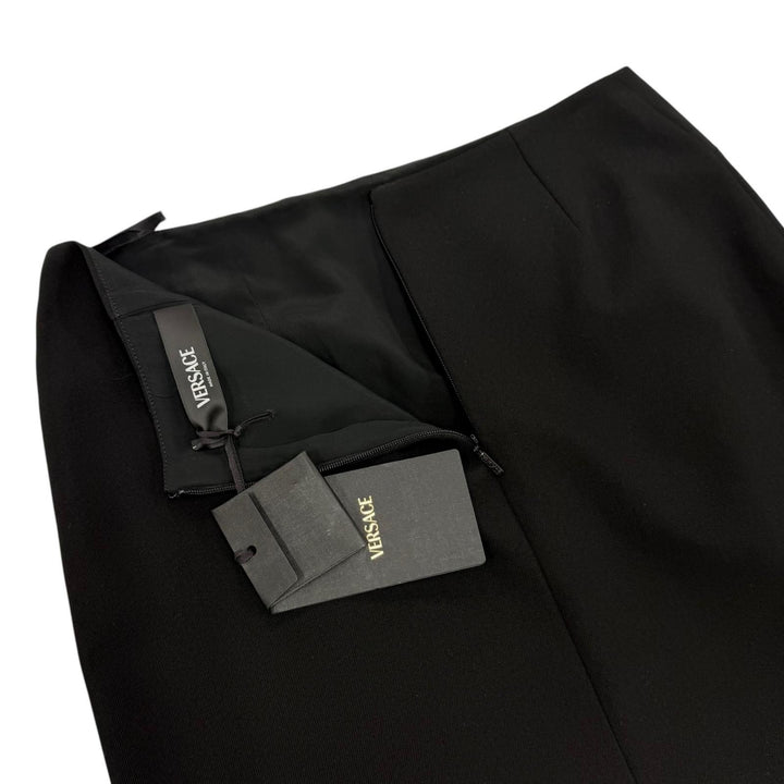 Excellent VERSACE skirt Medusa Button Mini Pencil Skirt black wool 36 1017006