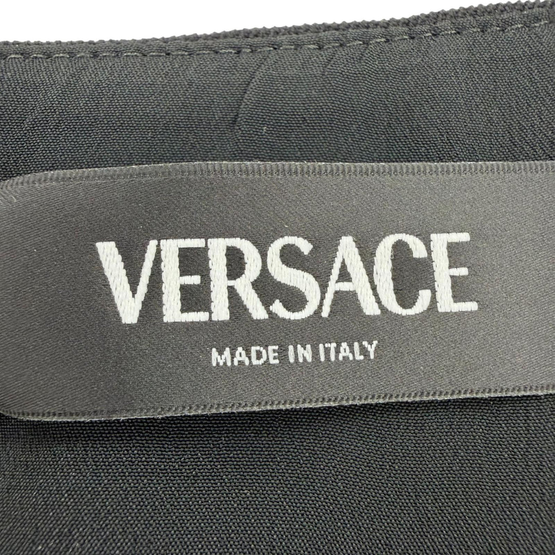Excellent VERSACE skirt Medusa Button Mini Pencil Skirt black wool 36 1017006