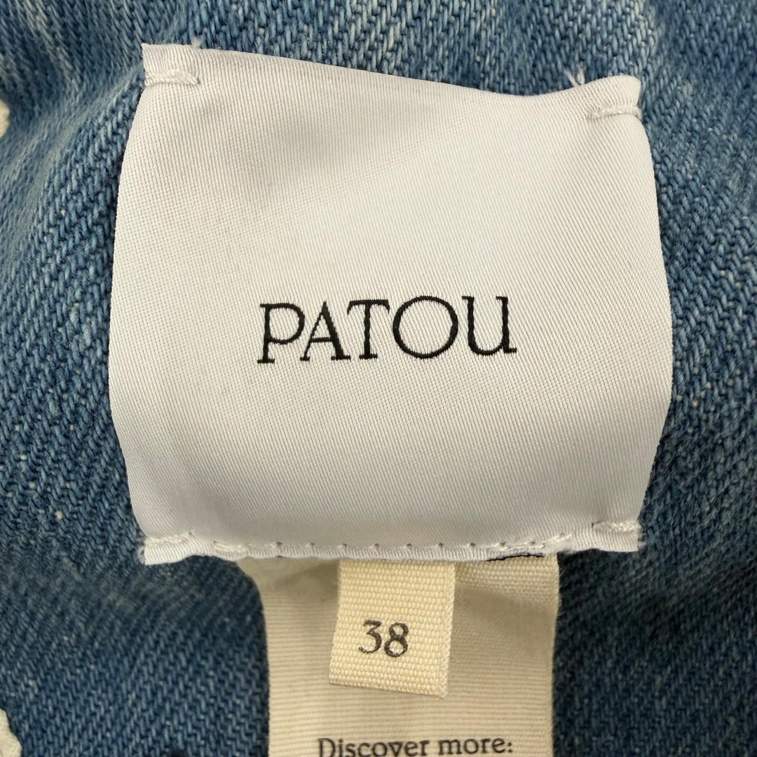 Pristine PATOU one piece Sleeveless denim chambray dress Indigo blue cotton 38