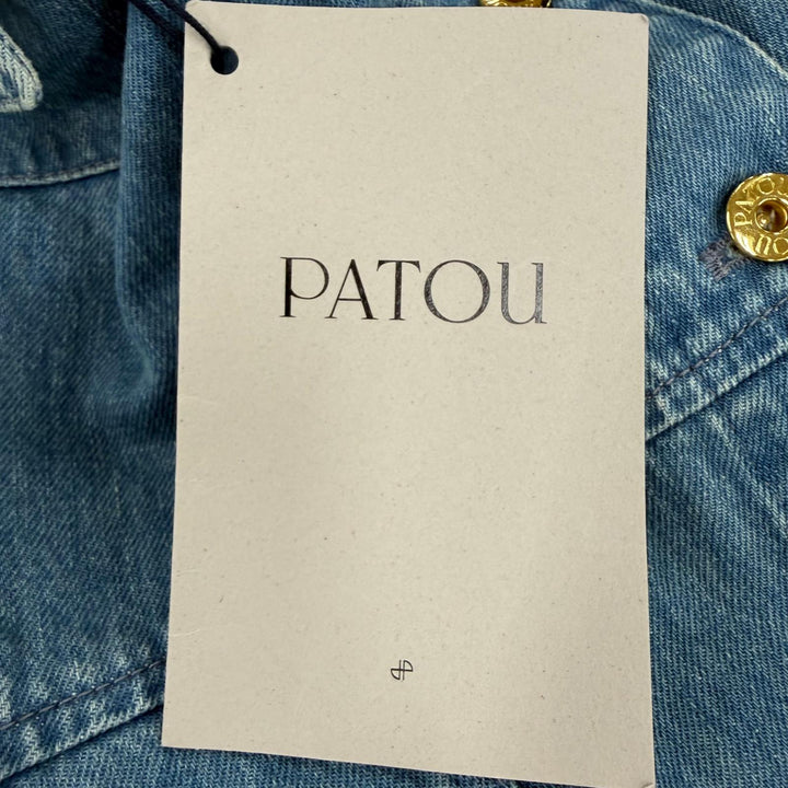 Pristine PATOU one piece Sleeveless denim chambray dress Indigo blue cotton 38