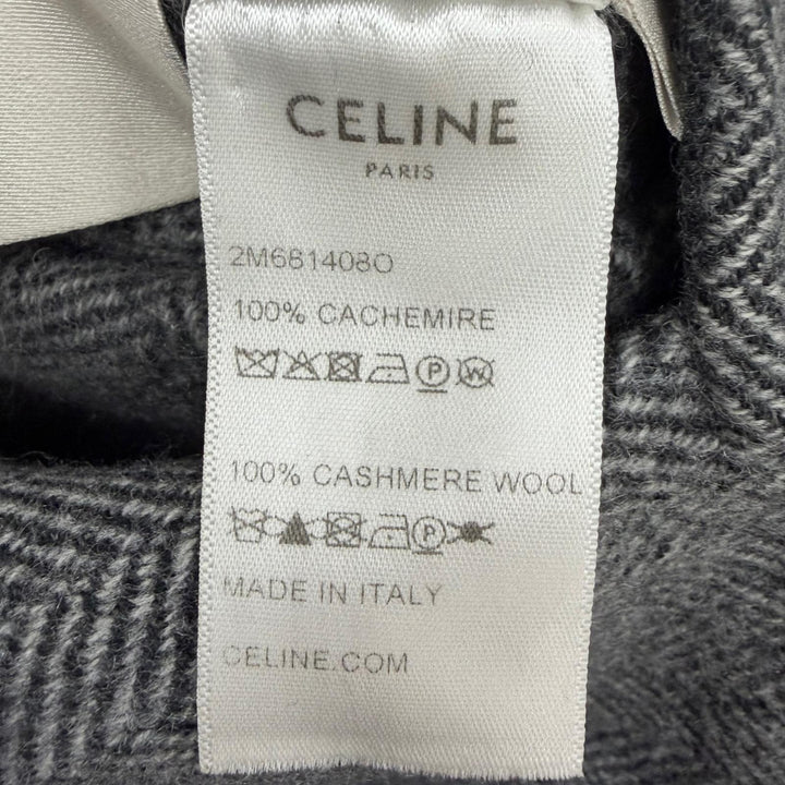 Excellent CELINE coat Double-faced, long-length, belted gray cashmere 34