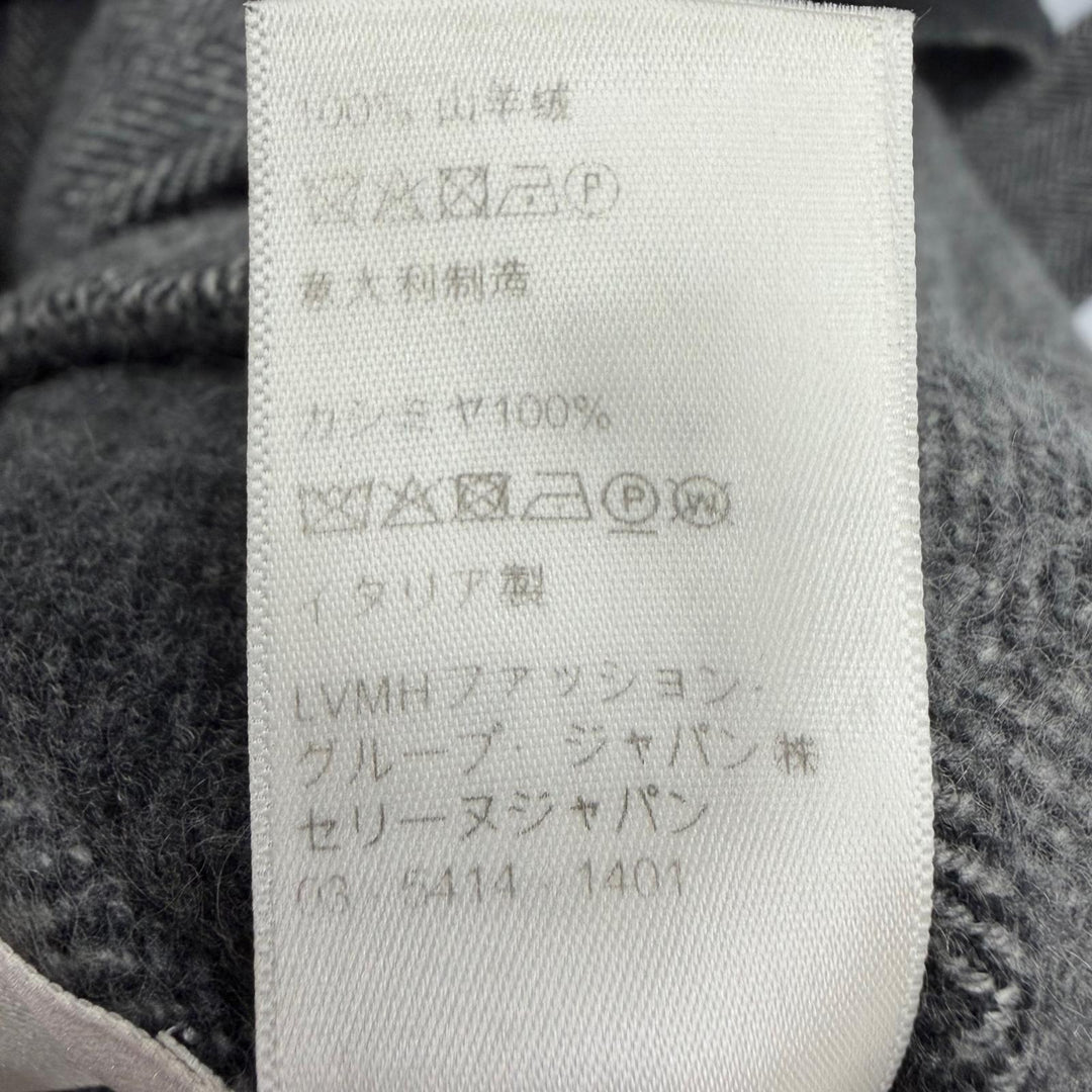 Excellent CELINE coat Double-faced, long-length, belted gray cashmere 34