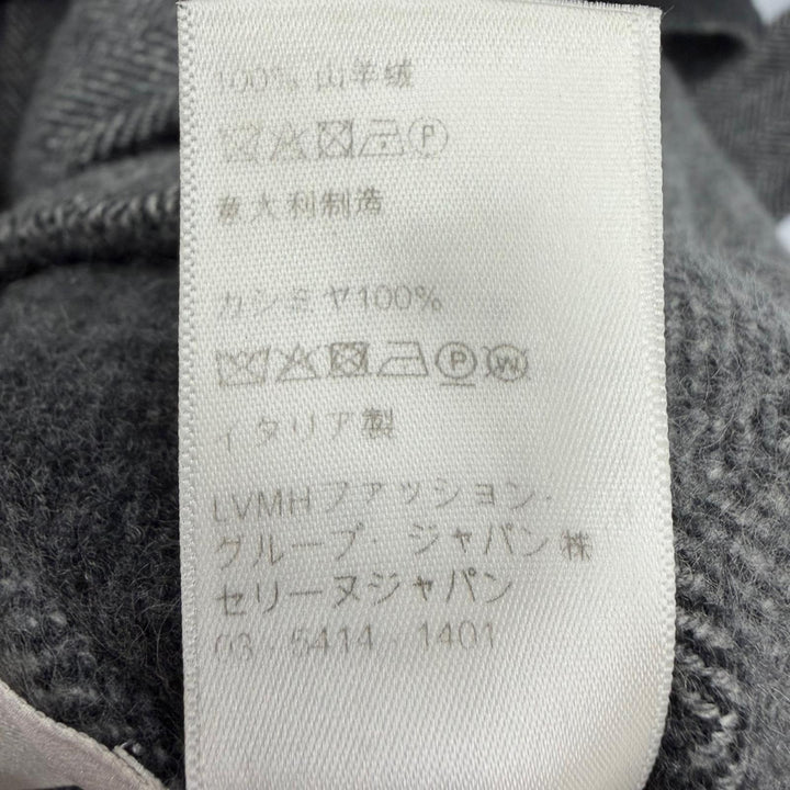 Excellent CELINE coat Double-faced, long-length, belted gray cashmere 34