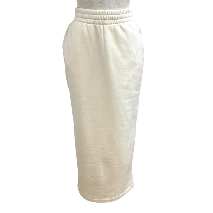 Excellent PRADA skirt Triangle logo Ivory cotton Women XS 131104