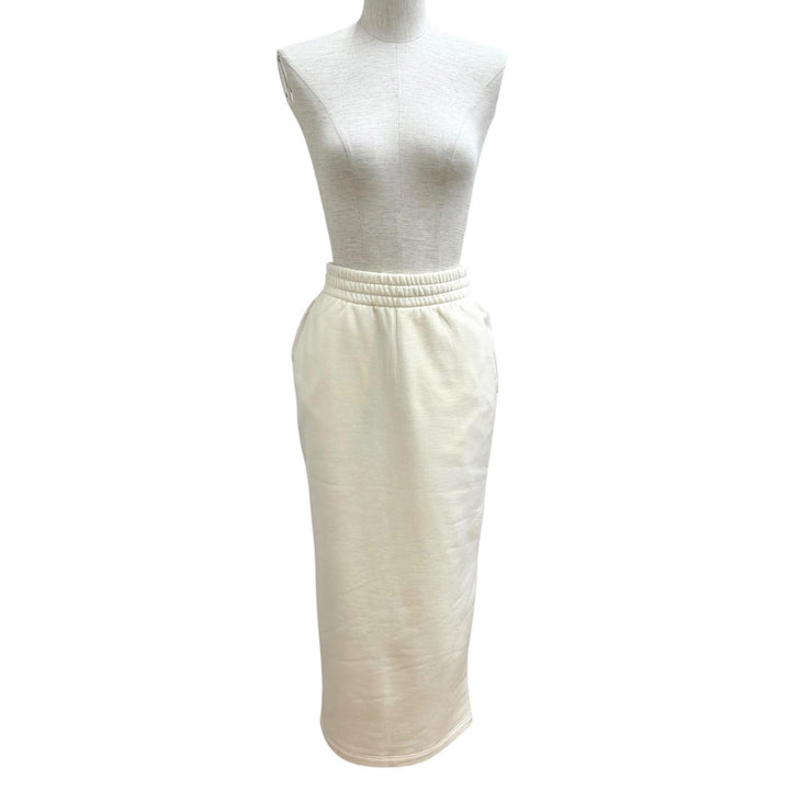 Excellent PRADA skirt Triangle logo Ivory cotton Women XS 131104