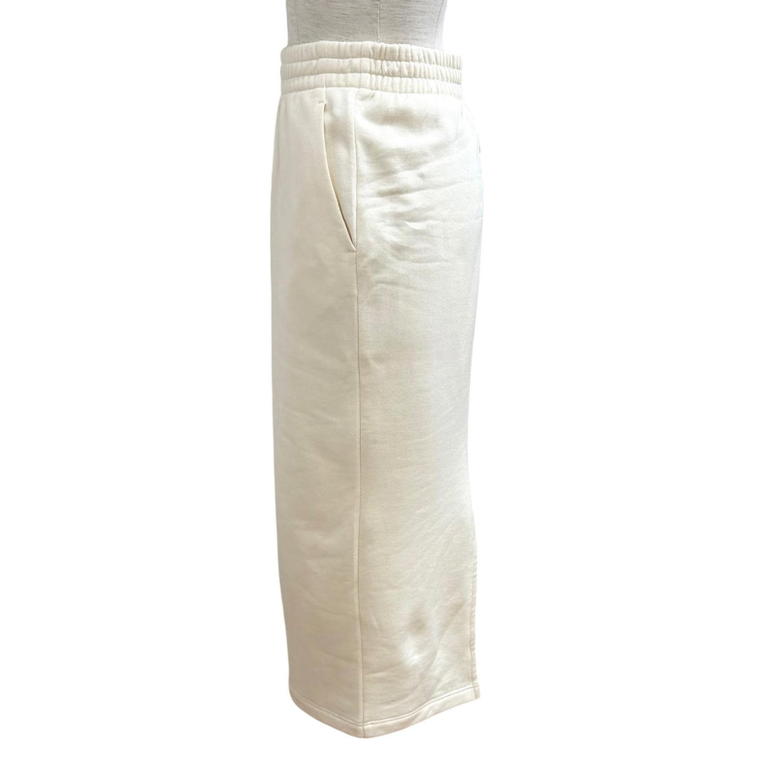 Excellent PRADA skirt Triangle logo Ivory cotton Women XS 131104