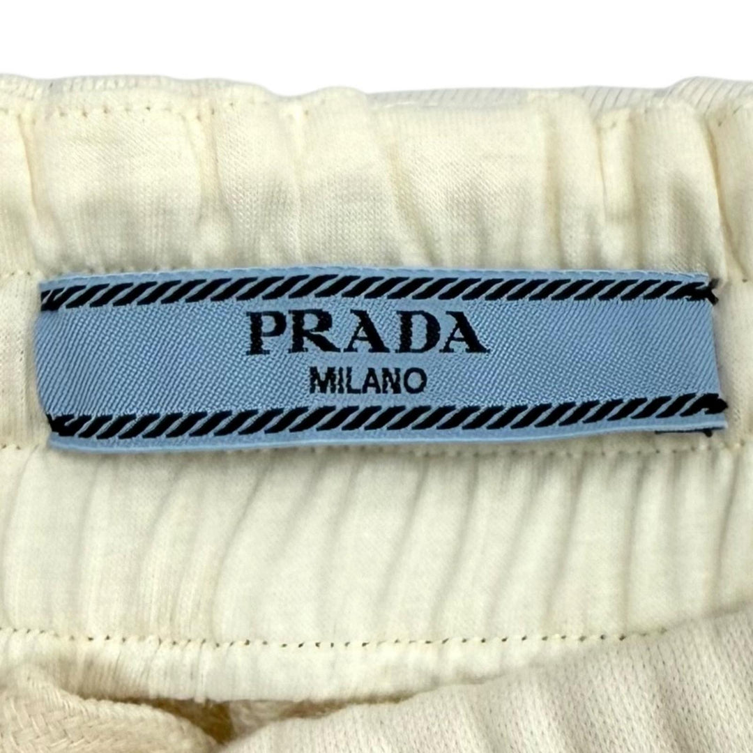 Excellent PRADA skirt Triangle logo Ivory cotton Women XS 131104