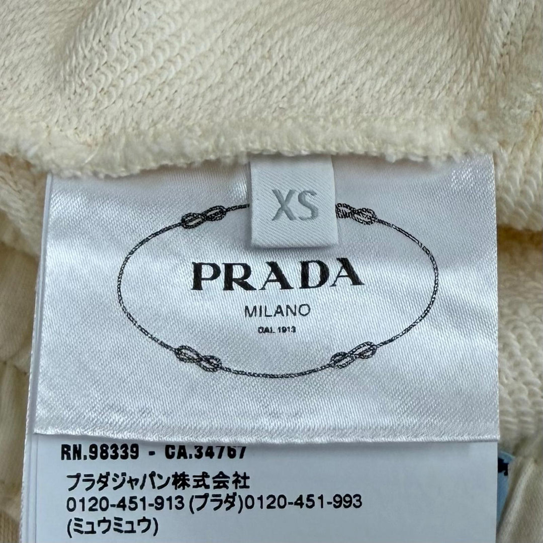 Excellent PRADA skirt Triangle logo Ivory cotton Women XS 131104