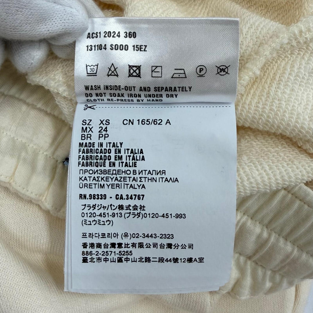 Excellent PRADA skirt Triangle logo Ivory cotton Women XS 131104