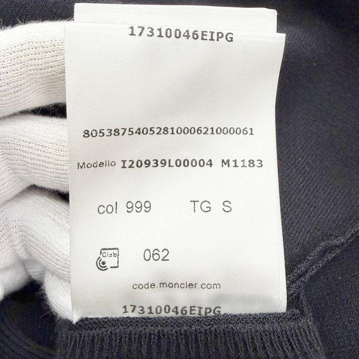 Pristine MONCLER one piece Logo patch, mini studs, knit top black S I20939L00004