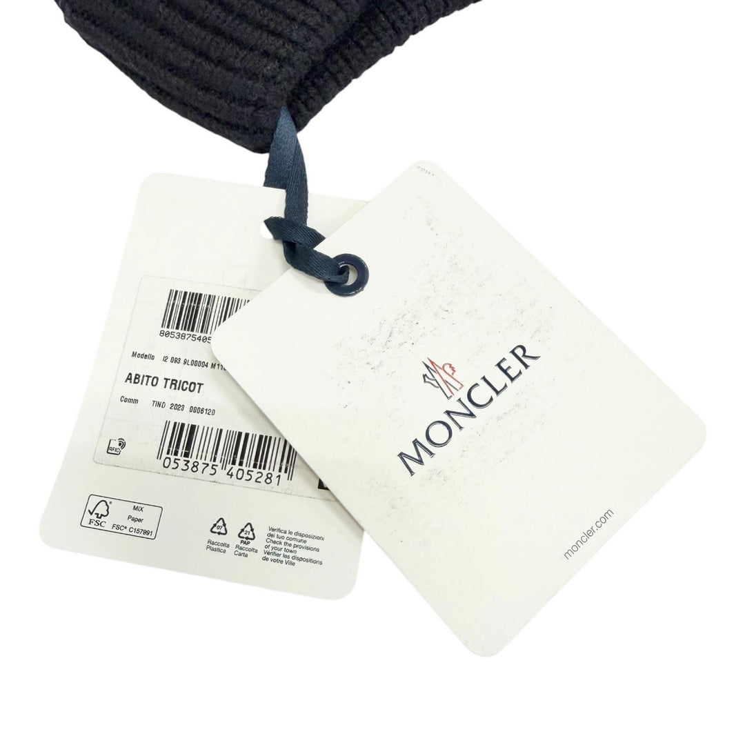 Pristine MONCLER one piece Logo patch, mini studs, knit top black S I20939L00004