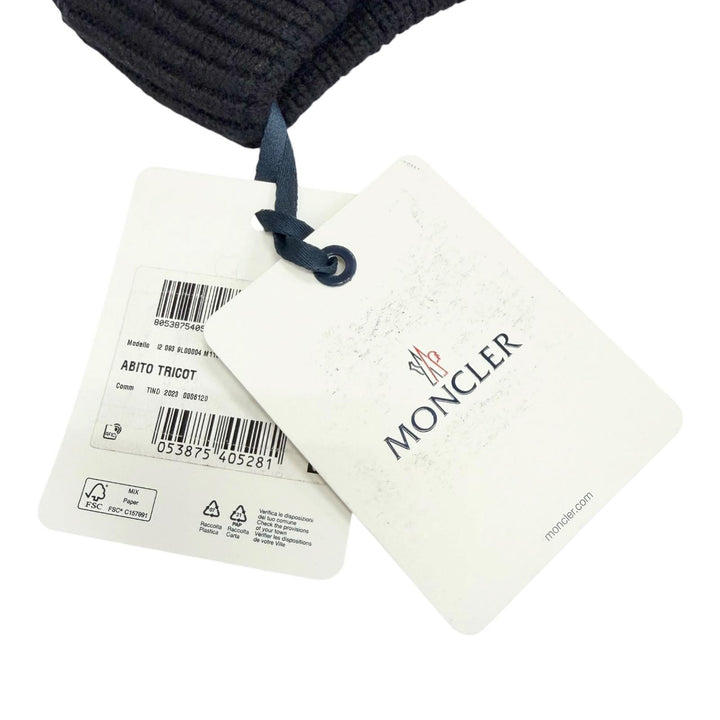 Pristine MONCLER one piece Logo patch, mini studs, knit top black S I20939L00004