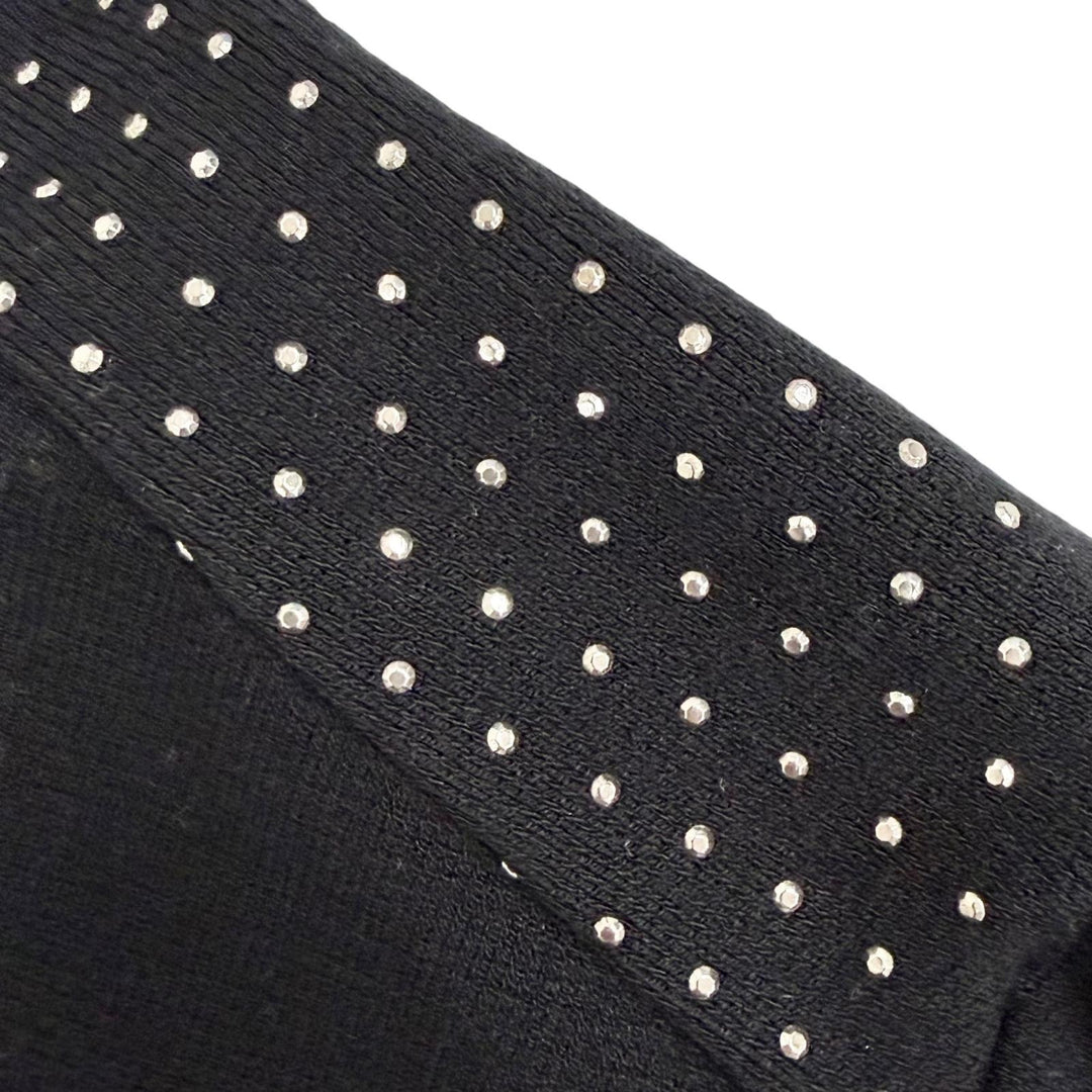 Pristine MONCLER one piece Logo patch, mini studs, knit top black S I20939L00004