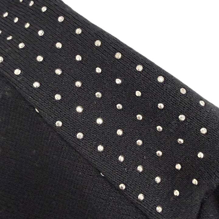 Pristine MONCLER one piece Logo patch, mini studs, knit top black S I20939L00004