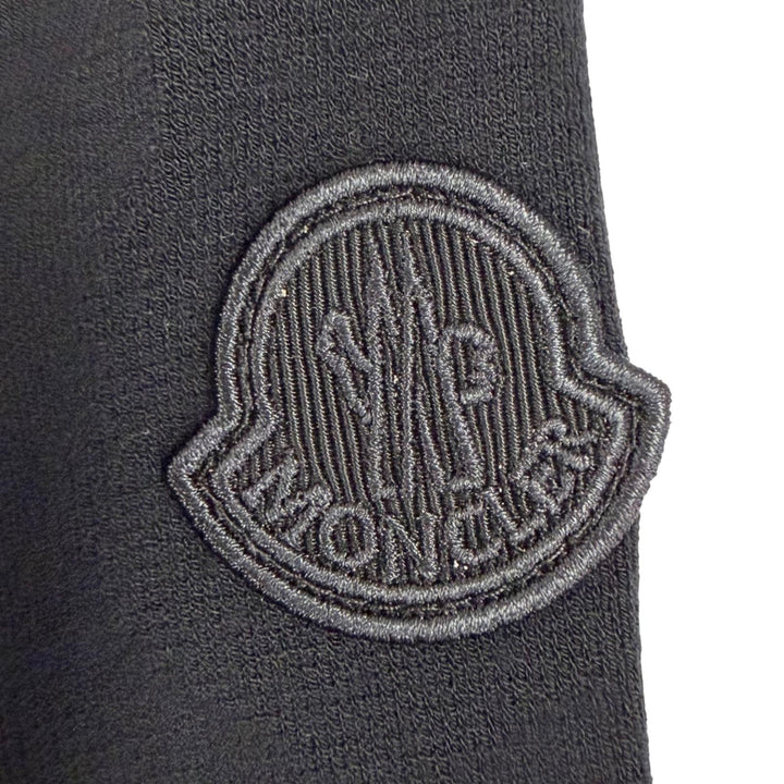 Pristine MONCLER one piece Logo patch, mini studs, knit top black S I20939L00004