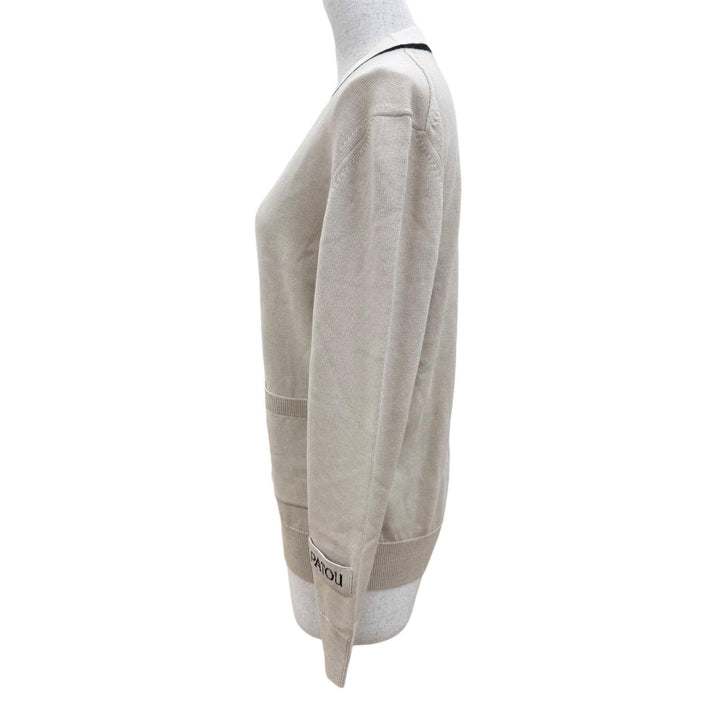 Pristine PATOU cardigan Logo embroidery, contrasting color, long-sleeved knit XS