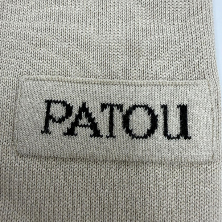 Pristine PATOU cardigan Logo embroidery, contrasting color, long-sleeved knit XS