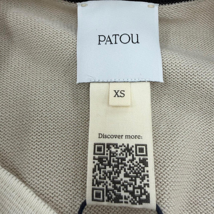 Pristine PATOU cardigan Logo embroidery, contrasting color, long-sleeved knit XS