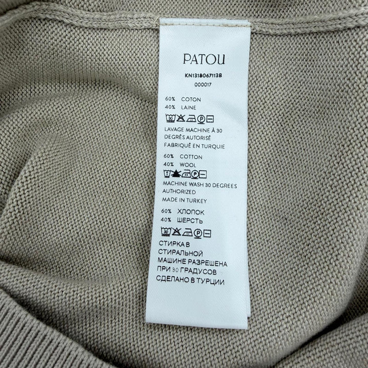 Pristine PATOU cardigan Logo embroidery, contrasting color, long-sleeved knit XS