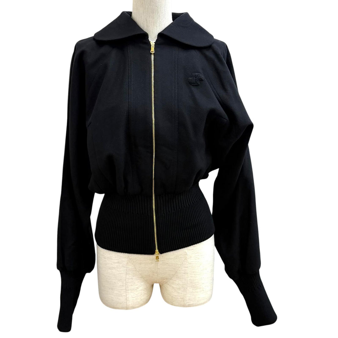 Pristine PATOU Bomber jacket Logo patch attached ZIP UP wool 34 OU0280189999B