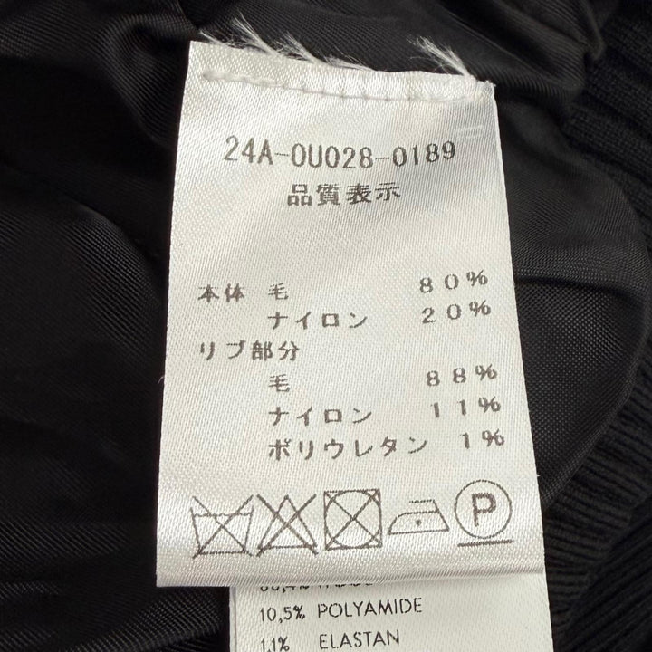 Pristine PATOU Bomber jacket Logo patch attached ZIP UP wool 34 OU0280189999B