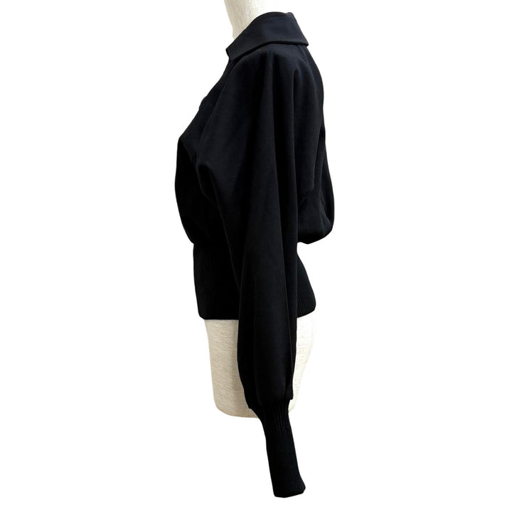 Pristine PATOU Bomber jacket Logo patch attached ZIP UP wool 34 OU0280189999B