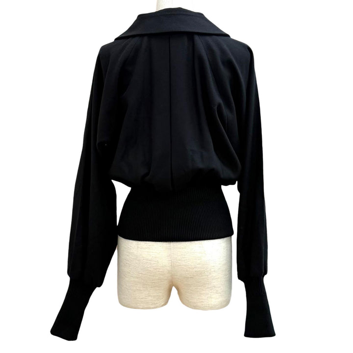 Pristine PATOU Bomber jacket Logo patch attached ZIP UP wool 34 OU0280189999B