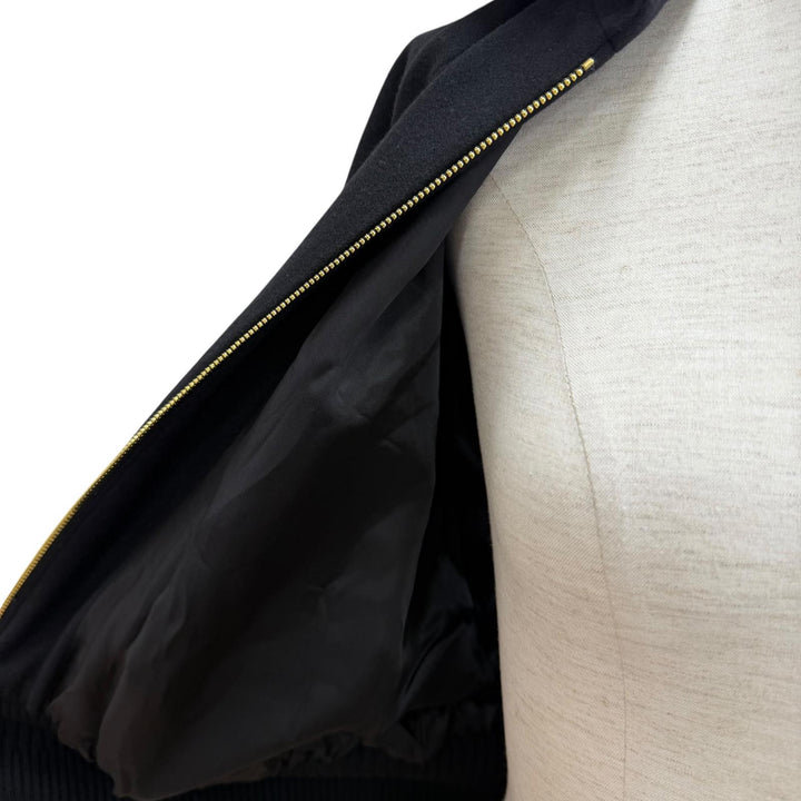 Pristine PATOU Bomber jacket Logo patch attached ZIP UP wool 34 OU0280189999B