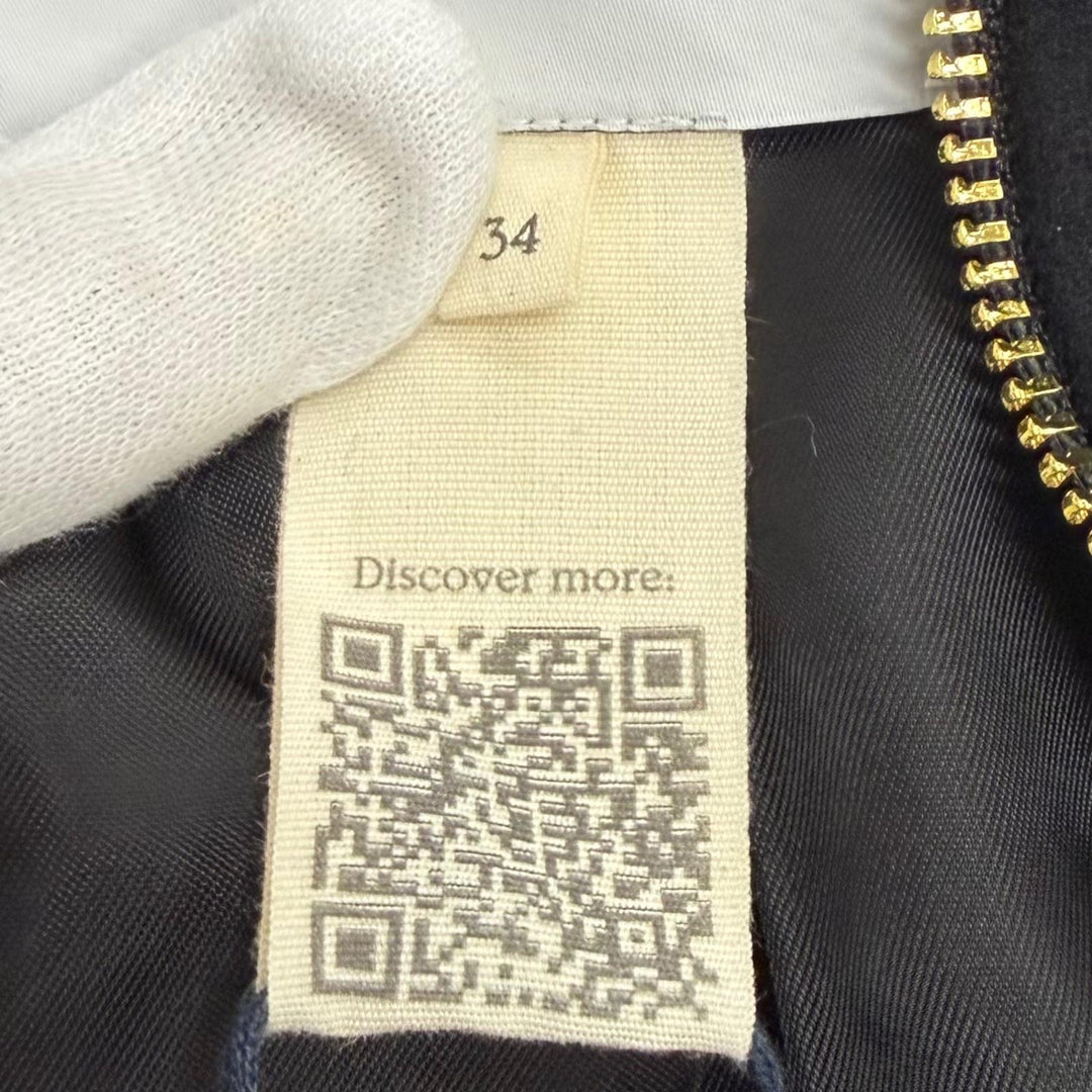Pristine PATOU Bomber jacket Logo patch attached ZIP UP wool 34 OU0280189999B