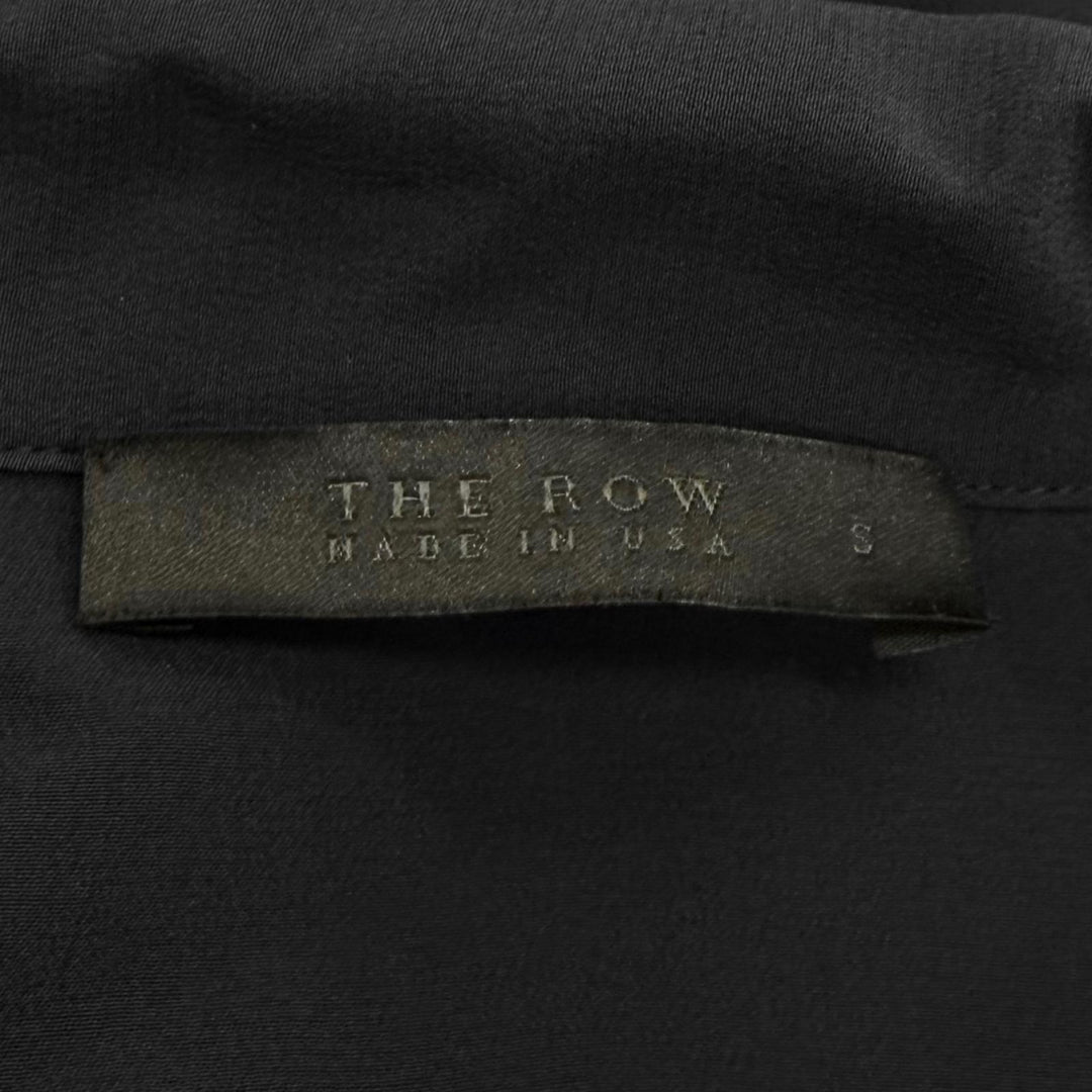 Excellent THE ROW one piece Belted shell button shirt Navy silk Women S G 166