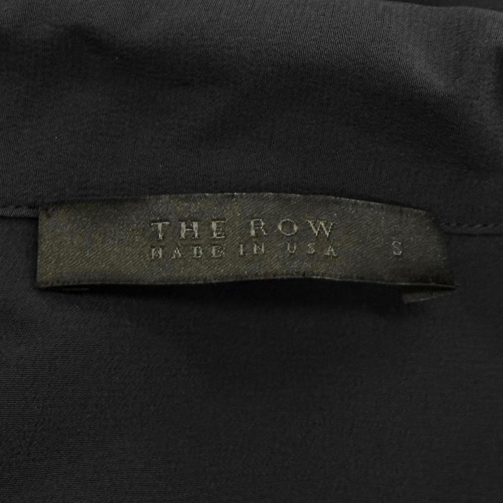 Excellent THE ROW one piece Belted shell button shirt Navy silk Women S G 166