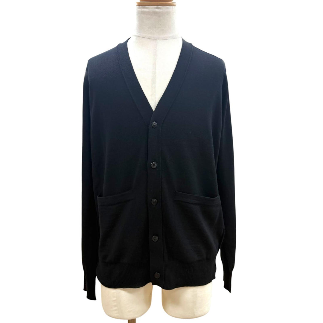 Excellent STONE ISLAND cardigan black wool mens M 8115511C4