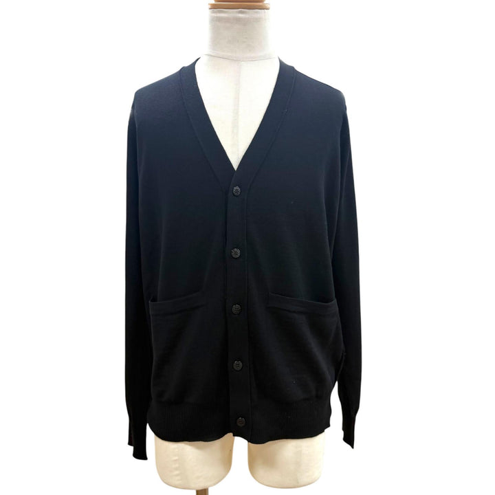 Excellent STONE ISLAND cardigan black wool mens M 8115511C4