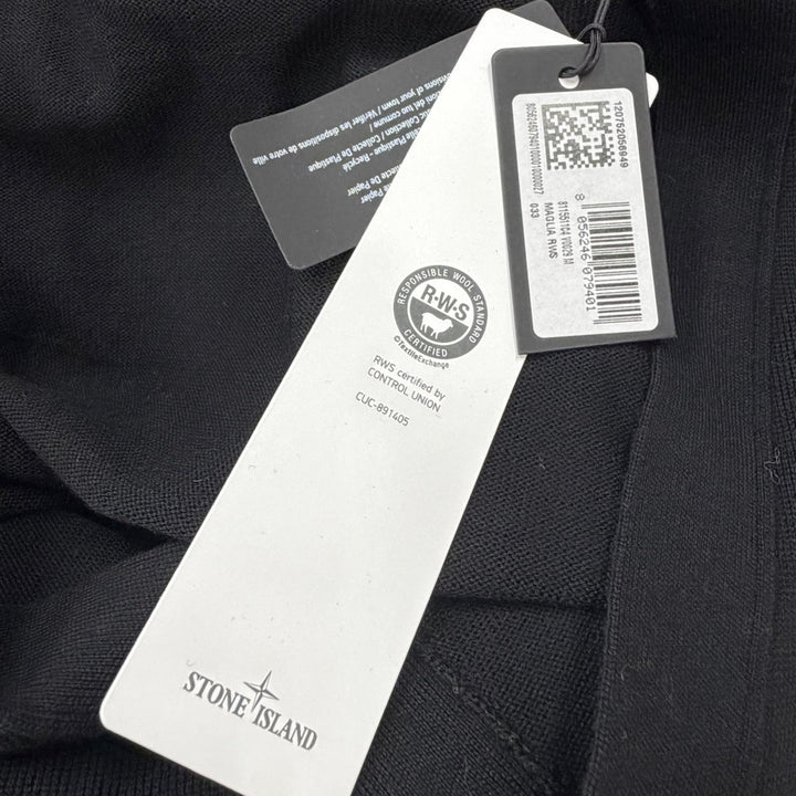 Excellent STONE ISLAND cardigan black wool mens M 8115511C4