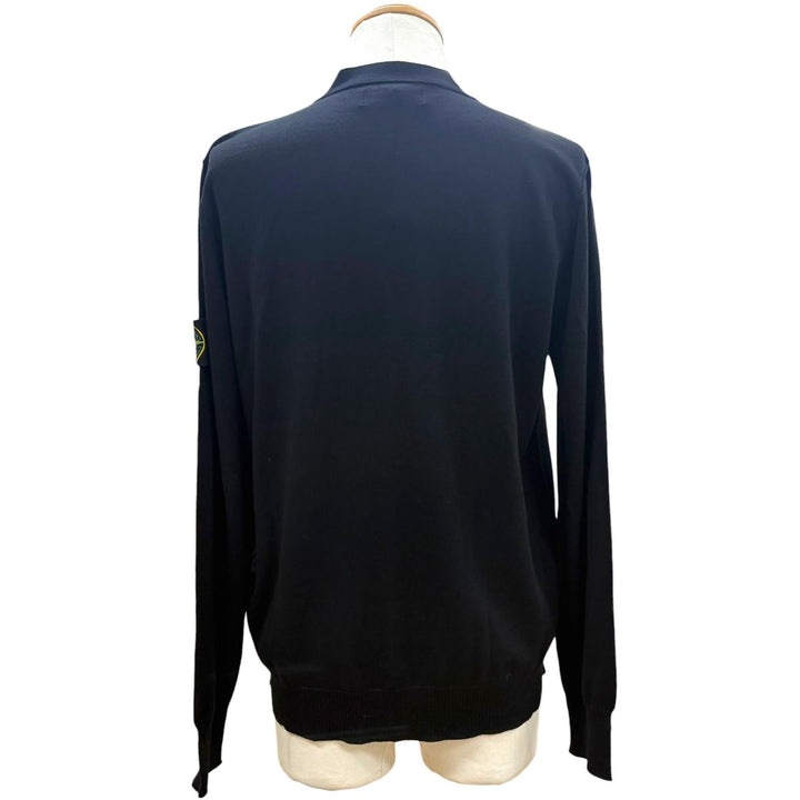 Excellent STONE ISLAND cardigan black wool mens M 8115511C4