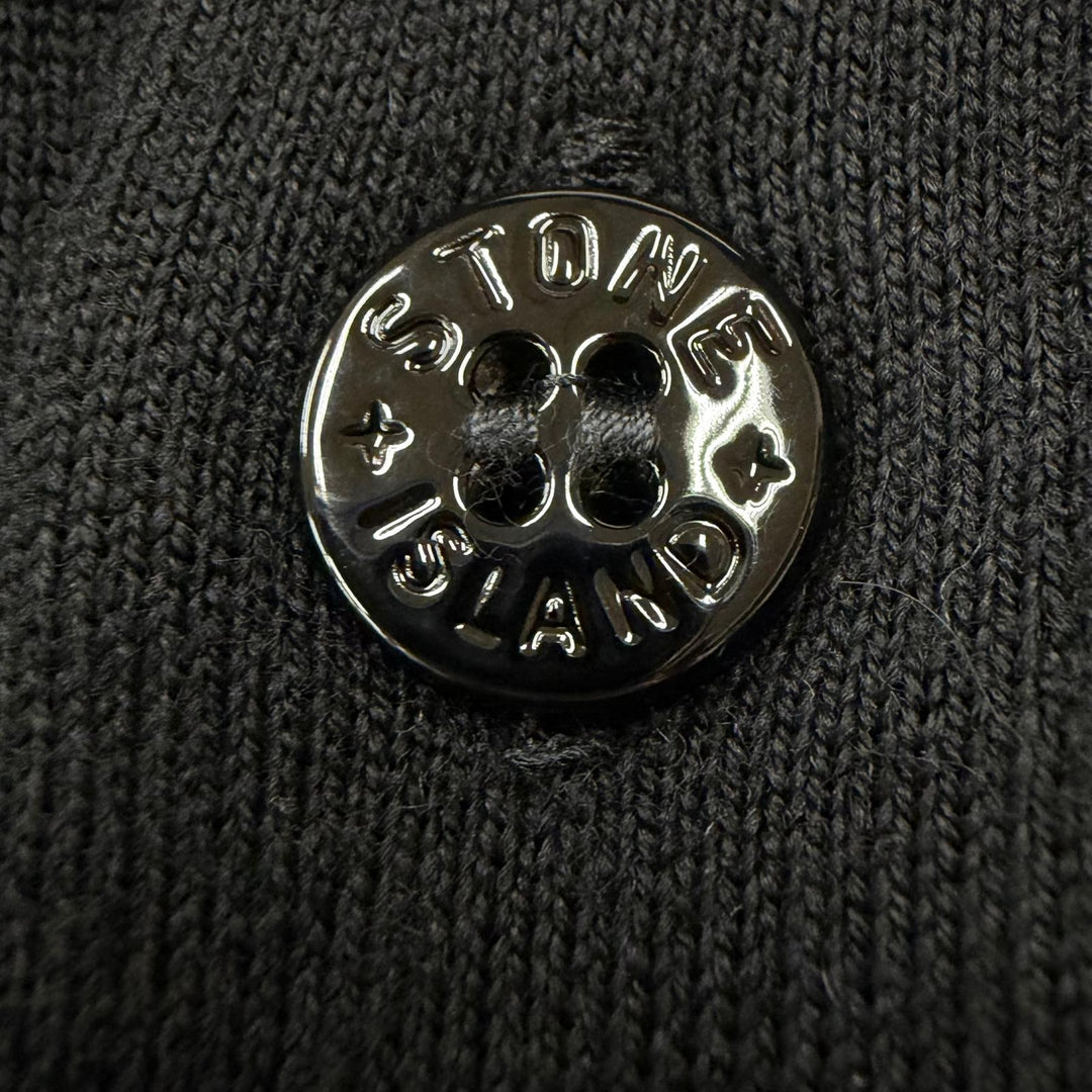Excellent STONE ISLAND cardigan black wool mens M 8115511C4