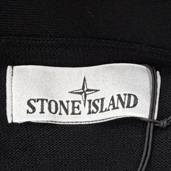 Excellent STONE ISLAND cardigan black wool mens M 8115511C4
