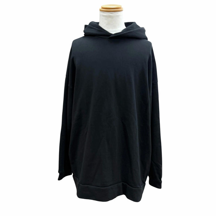 Great THE ROW hoodie ESSONI TOP hooded pullover black cotton mens L 386-K290
