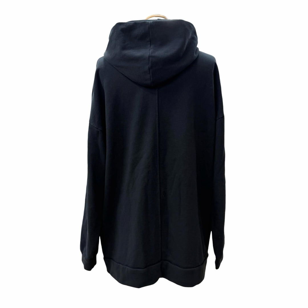 Great THE ROW hoodie ESSONI TOP hooded pullover black cotton mens L 386-K290