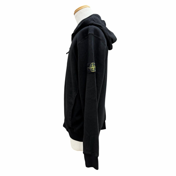 Great STONE ISLAND hoodie MALFILE FLEECE OLD EFFECT black cotton M K1S156100021