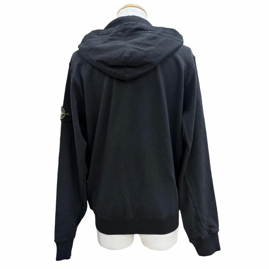 Great STONE ISLAND hoodie MALFILE FLEECE OLD EFFECT black cotton M K1S156100021