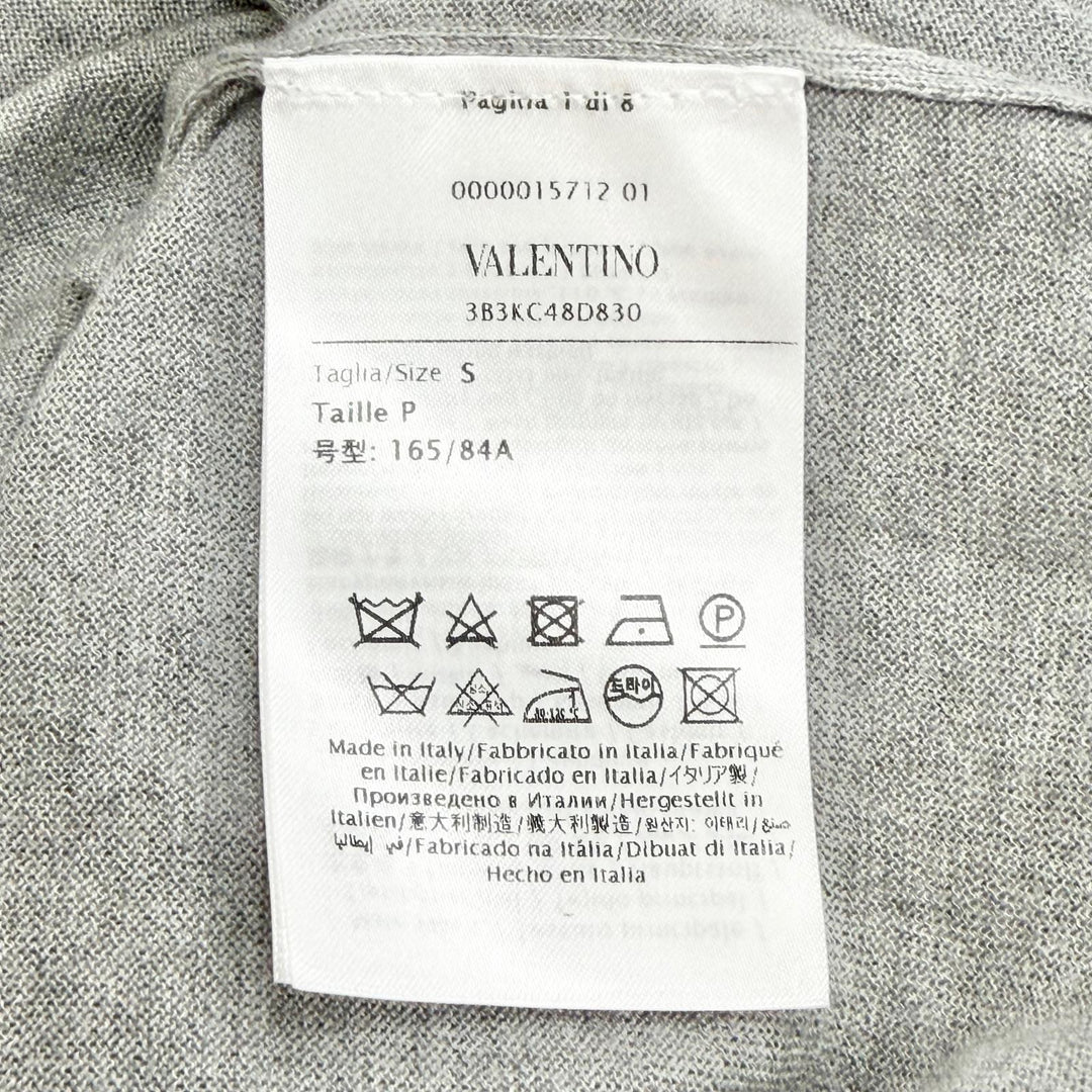 Pristine VALENTINO Logo Metal V-neck Long-sleeve Knit cashmere S 3B3KC48D830
