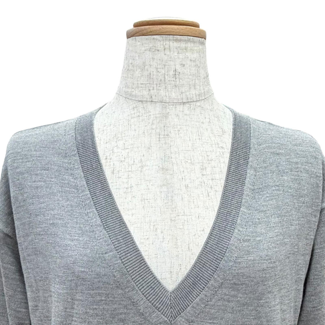 Pristine VALENTINO Logo Metal V-neck Long-sleeve Knit cashmere S 3B3KC48D830