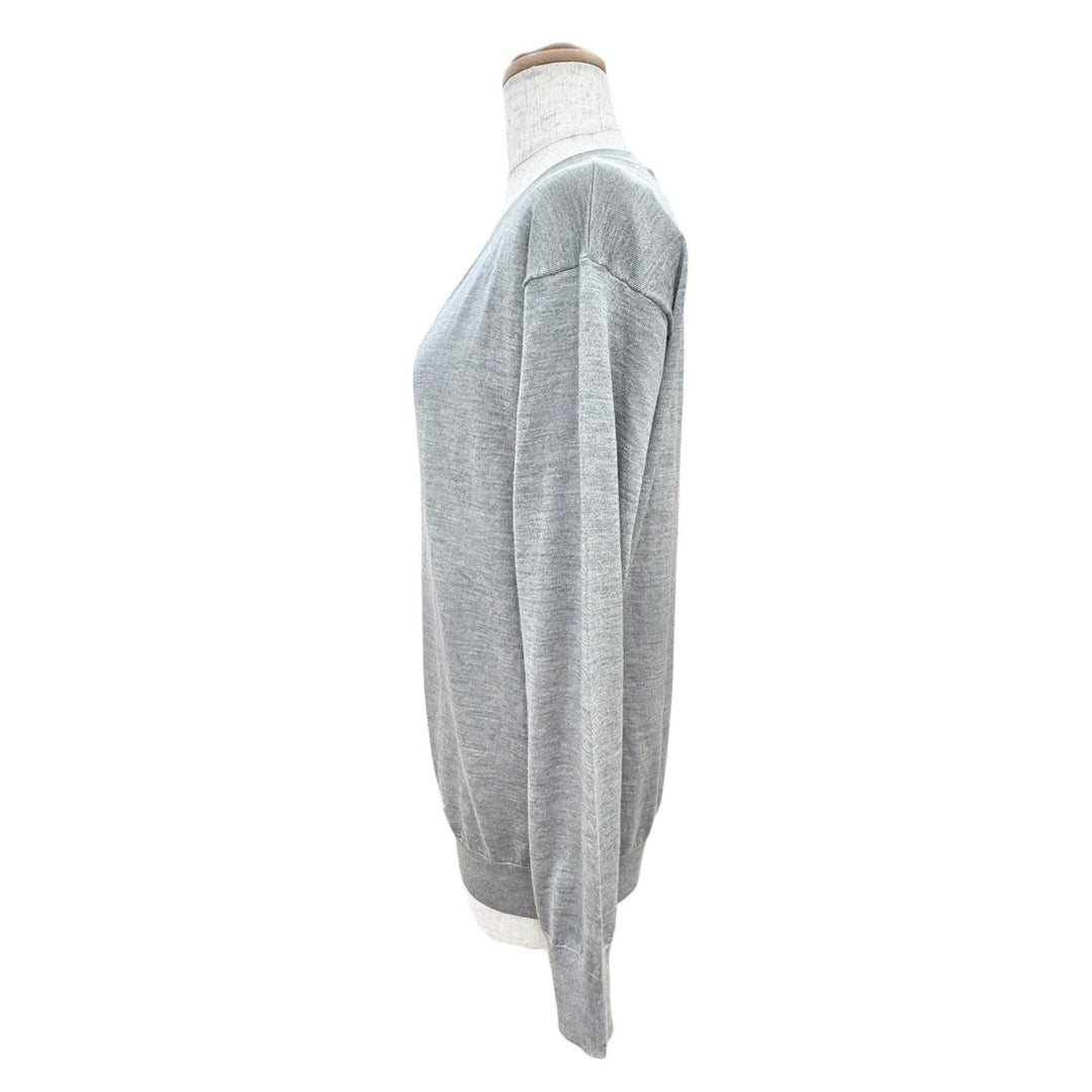Pristine VALENTINO Logo Metal V-neck Long-sleeve Knit cashmere S 3B3KC48D830